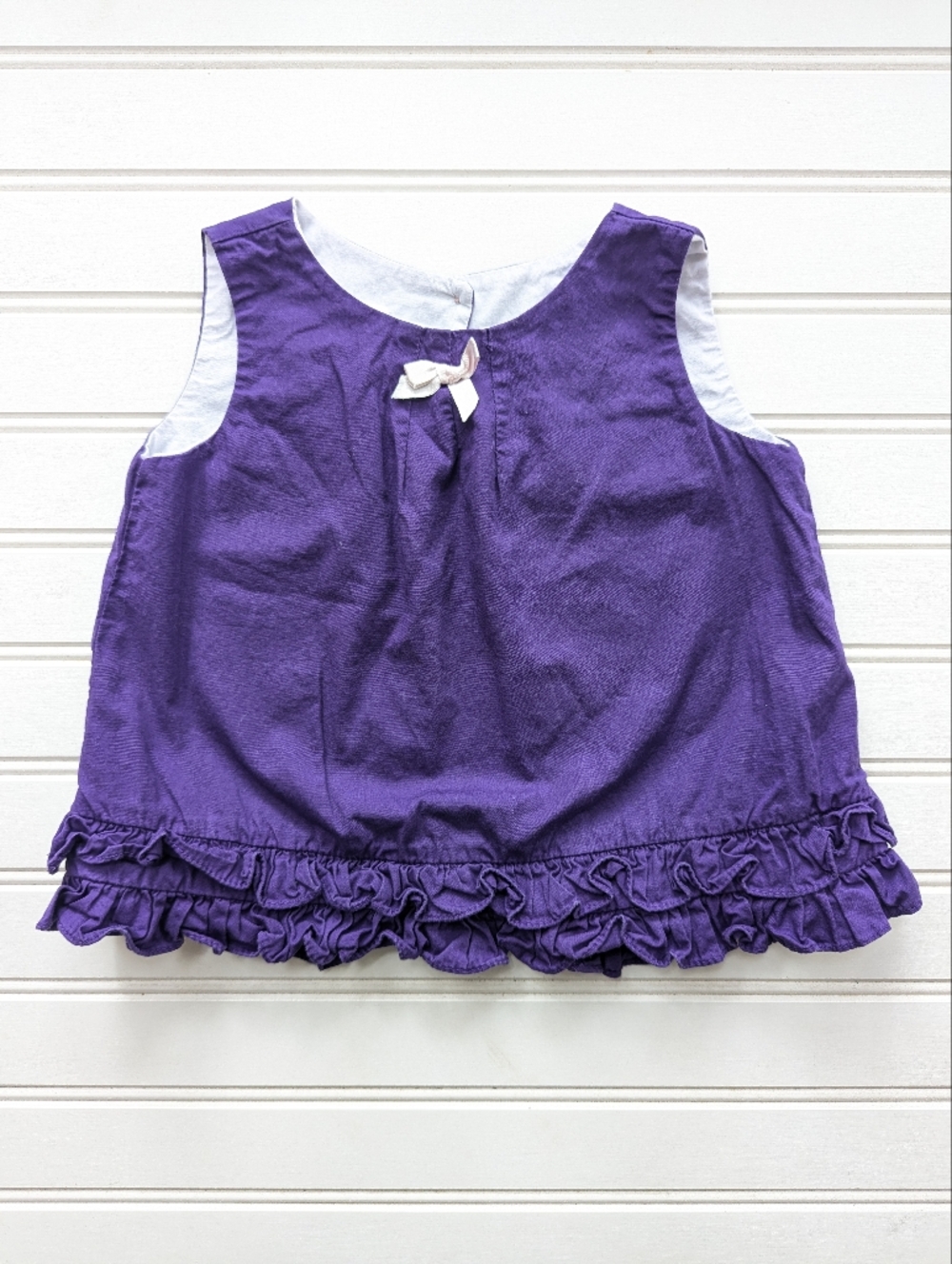 Ruffle Butts Swing Top Purple Sleeveless Ruffled Hem